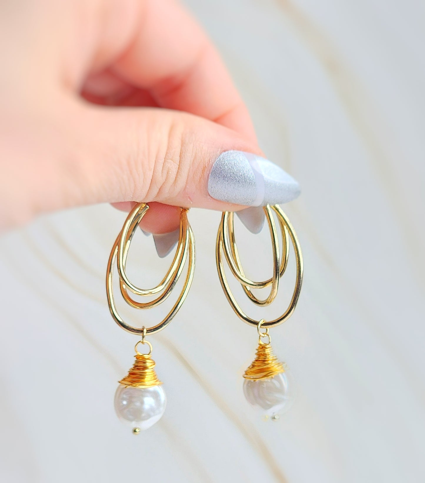 Geo Pearl Elegance Earrings