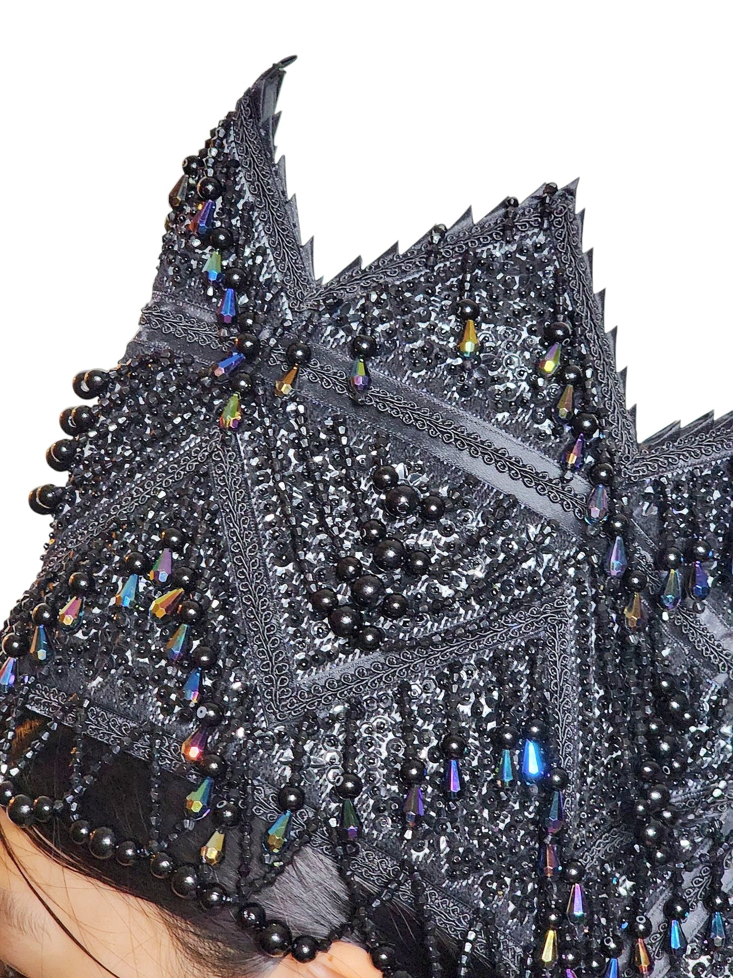 Hmong Princess/Queen Hat – Midnight Black | Regal Tradition, Modern Elegance