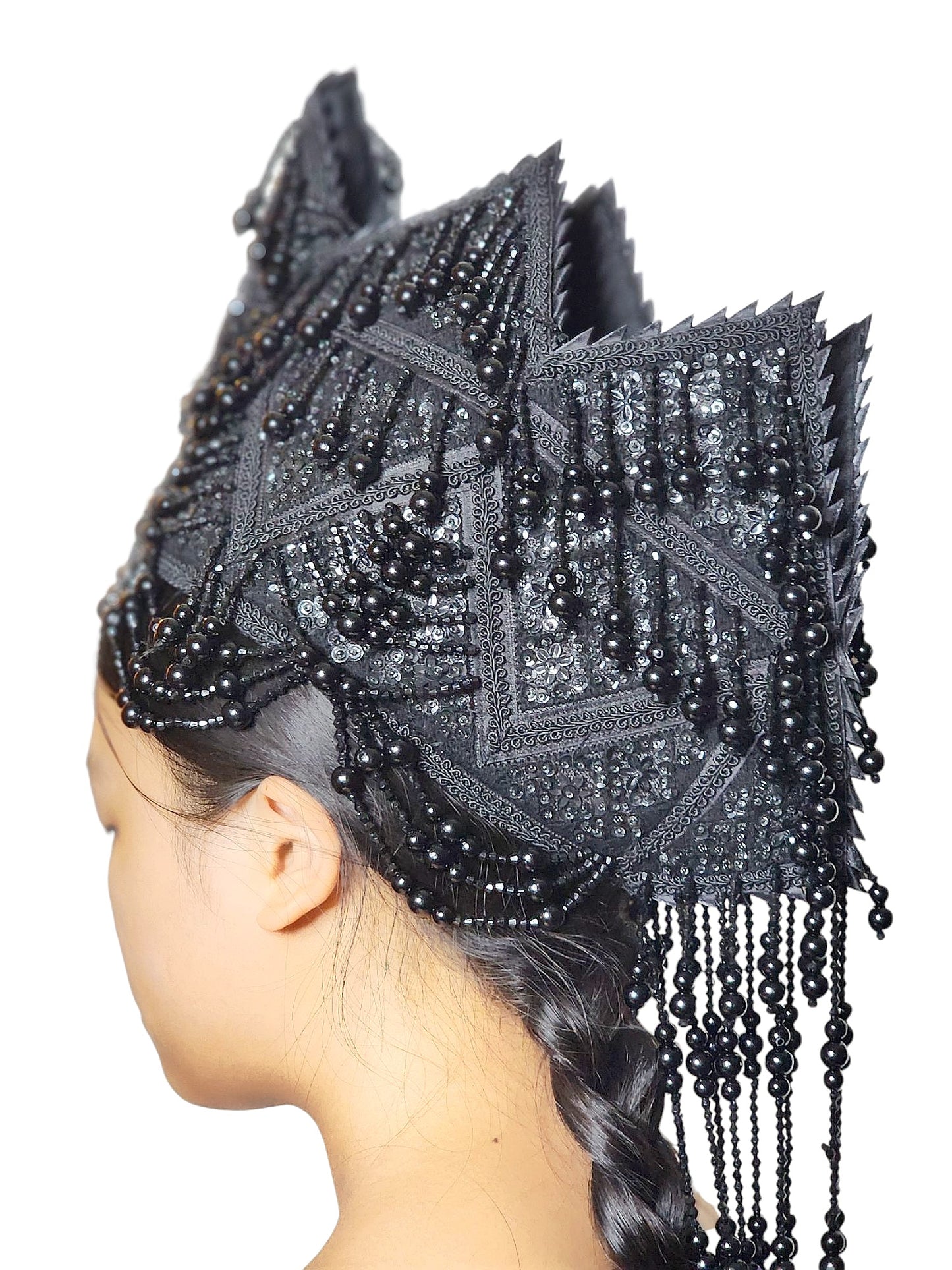 Hmong Traditional Princess/Queen Hat | Black