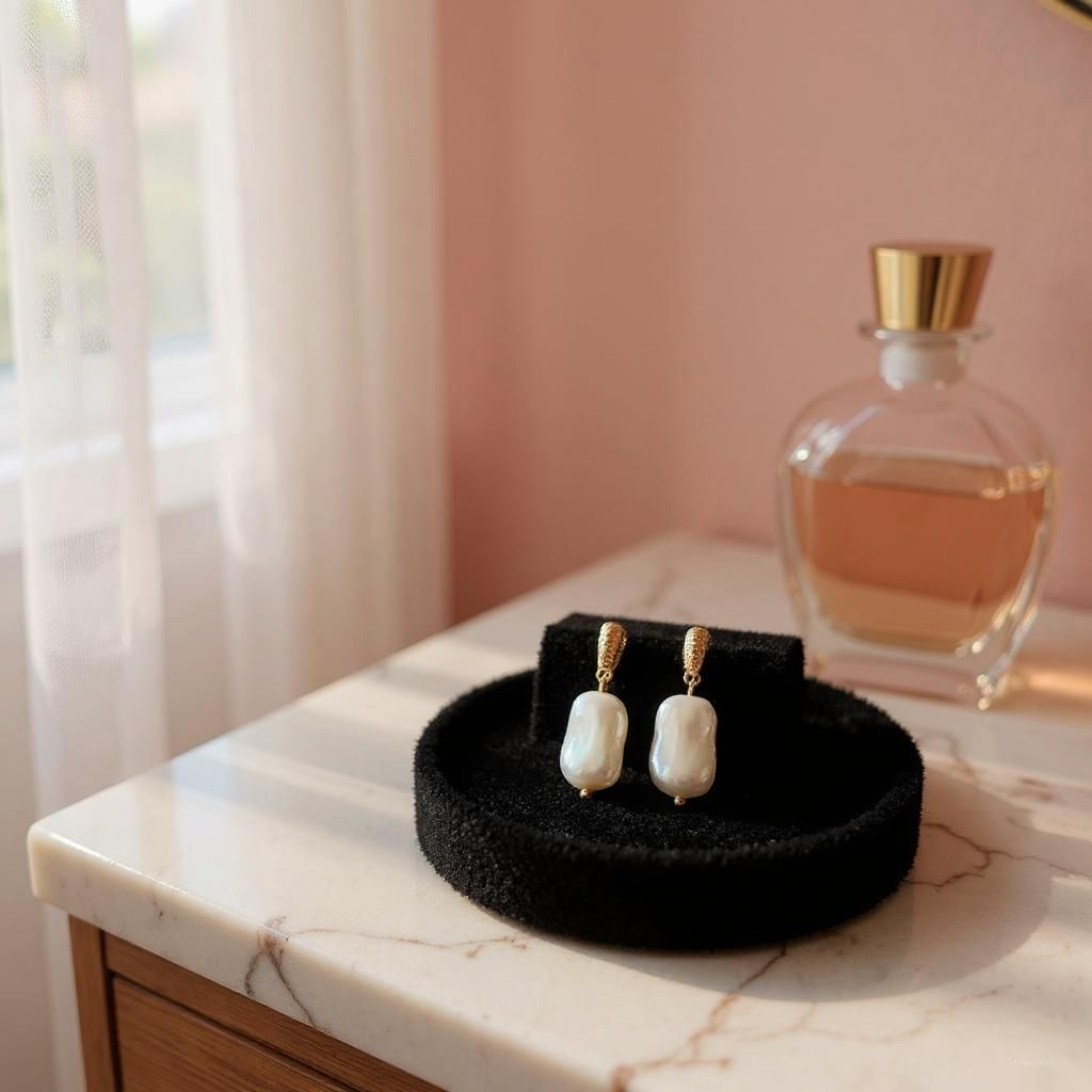 Nova Pearl Stud Dangle Earrings