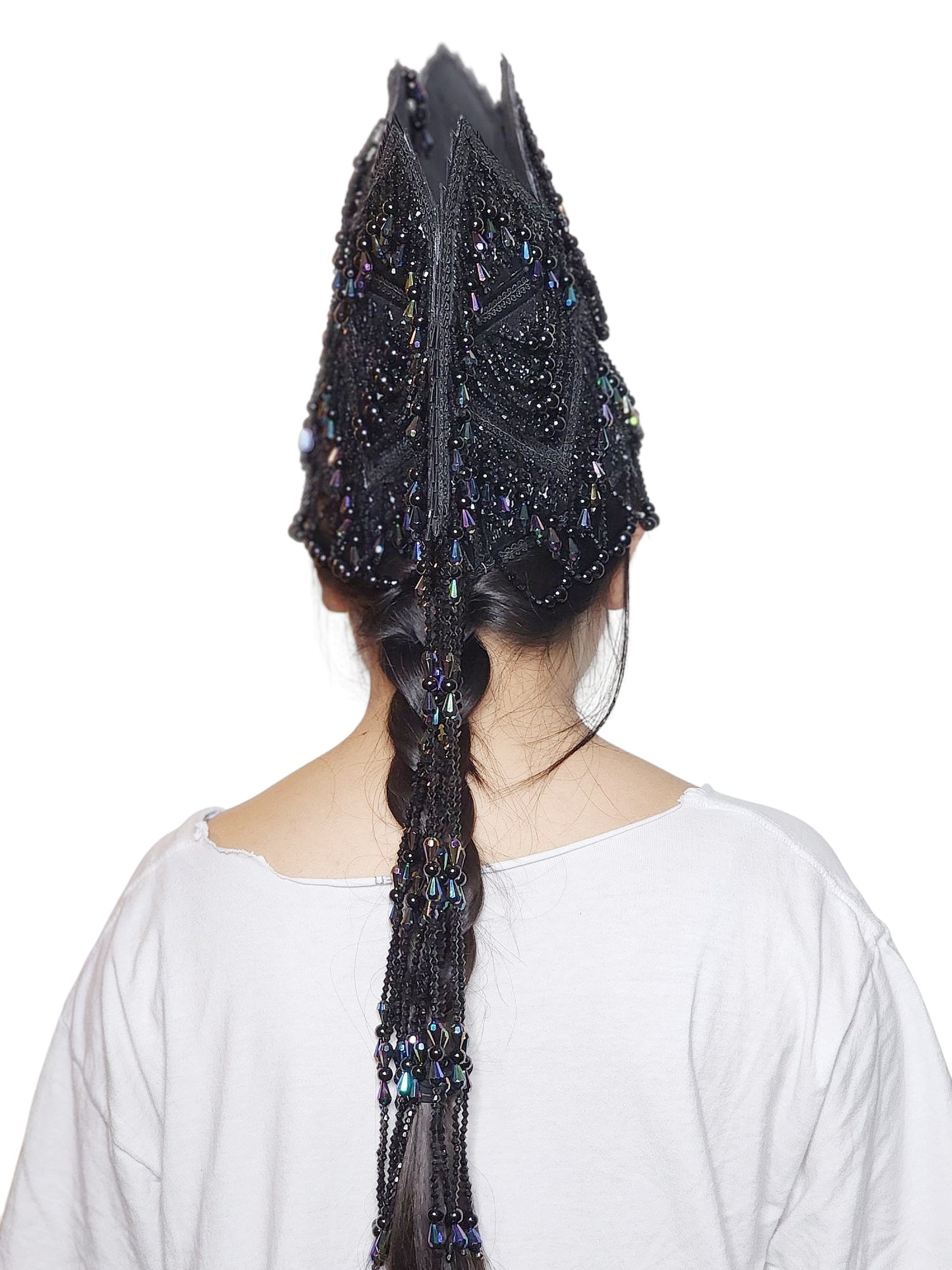 Hmong Princess/Queen Hat – Midnight Black | Regal Tradition, Modern Elegance