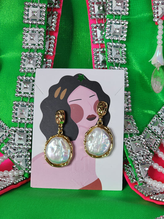 Elysian Drop Natural Pearl Baroque Dangle Earrings