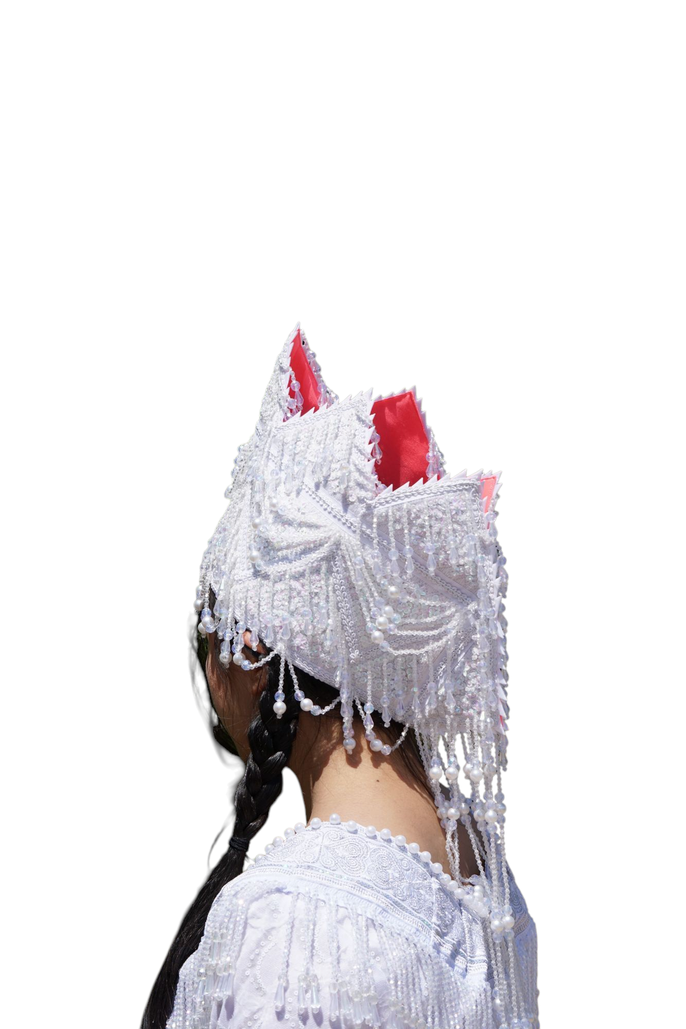 New Arrival Hmong Traditional Princess/Queen Hat in White