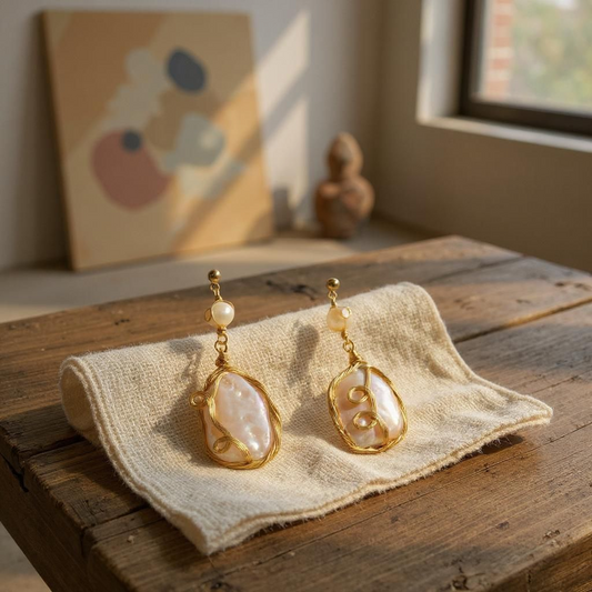 Luna Drip Baroque Pearl Earrings