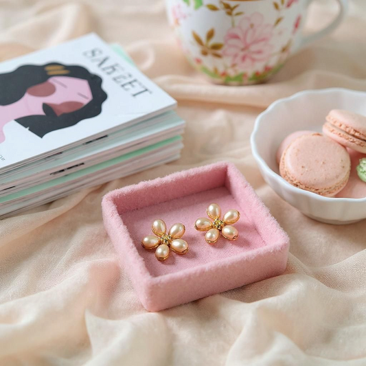 Blossom Pearl Stud Dangle Earrings