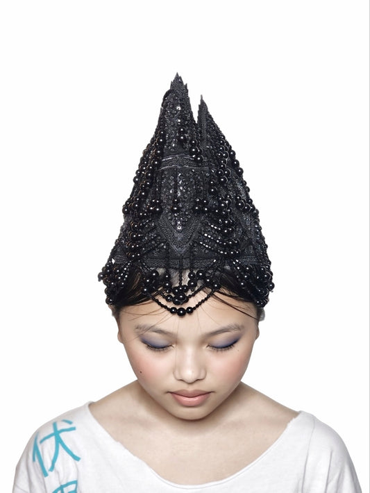 Hmong Traditional Princess/Queen Hat | Black