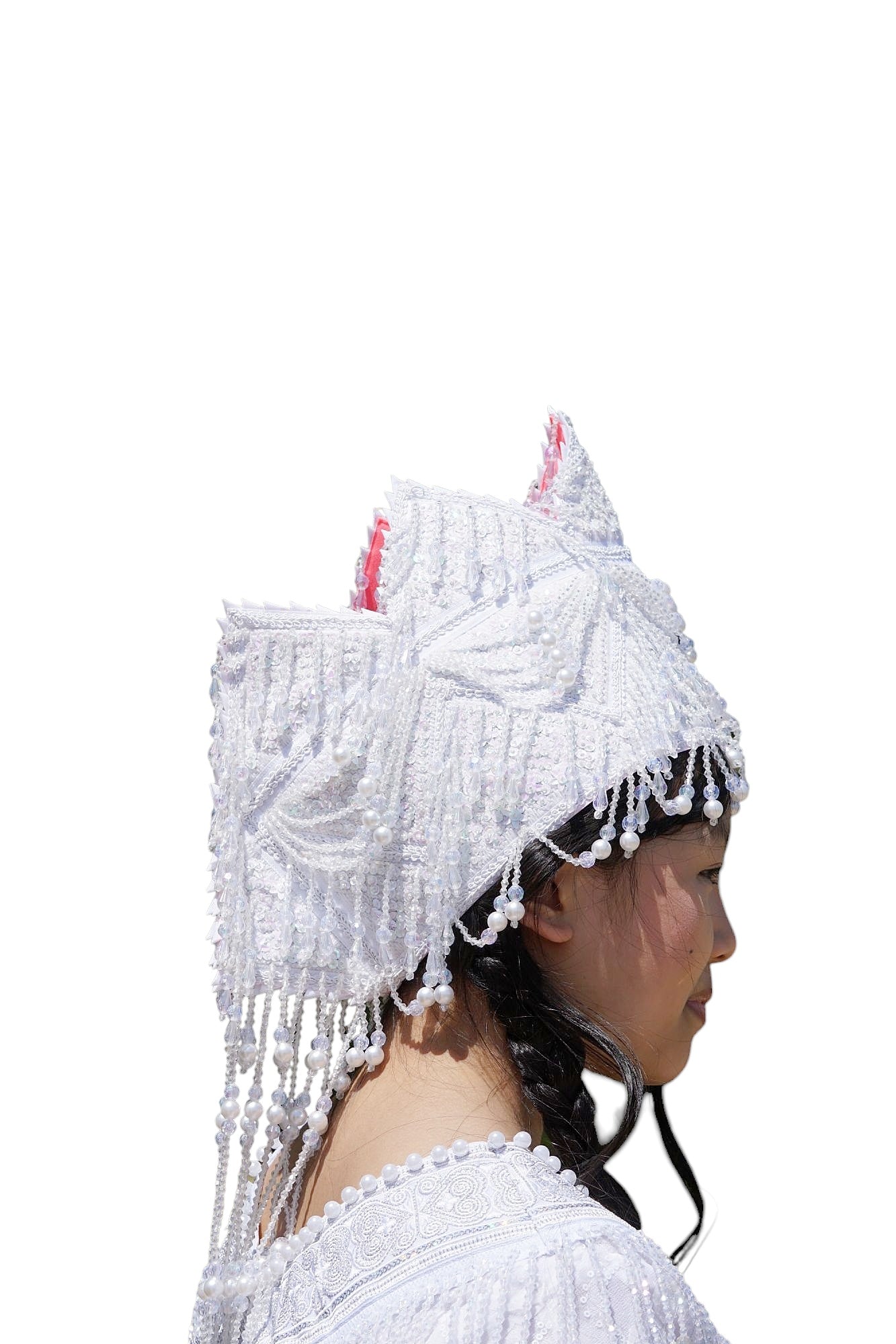 New Arrival Hmong Traditional Princess/Queen Hat in White