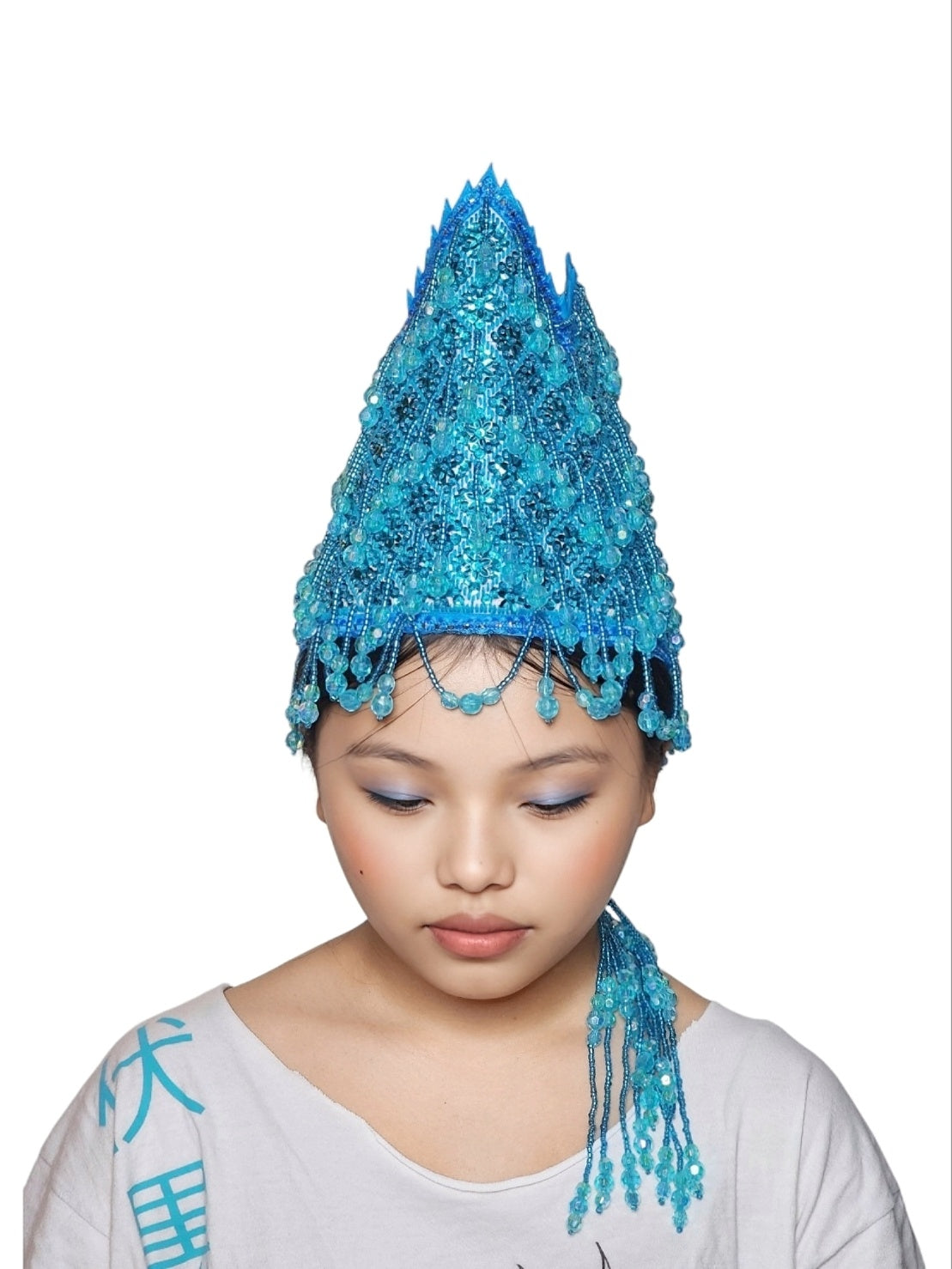Hmong Traditional Princess/Queen Hat | Teal