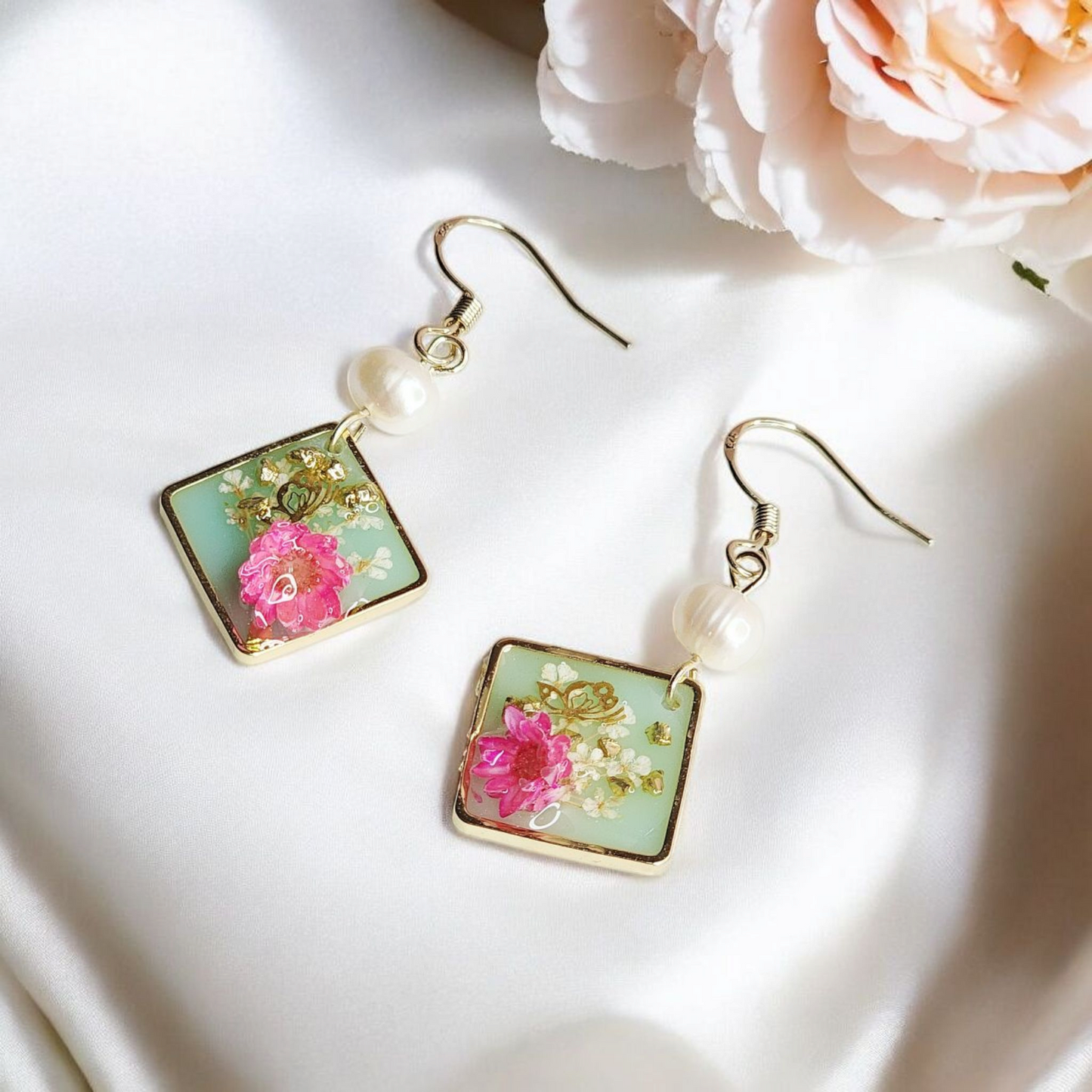 Butterfly Garden Pearl Earrings
