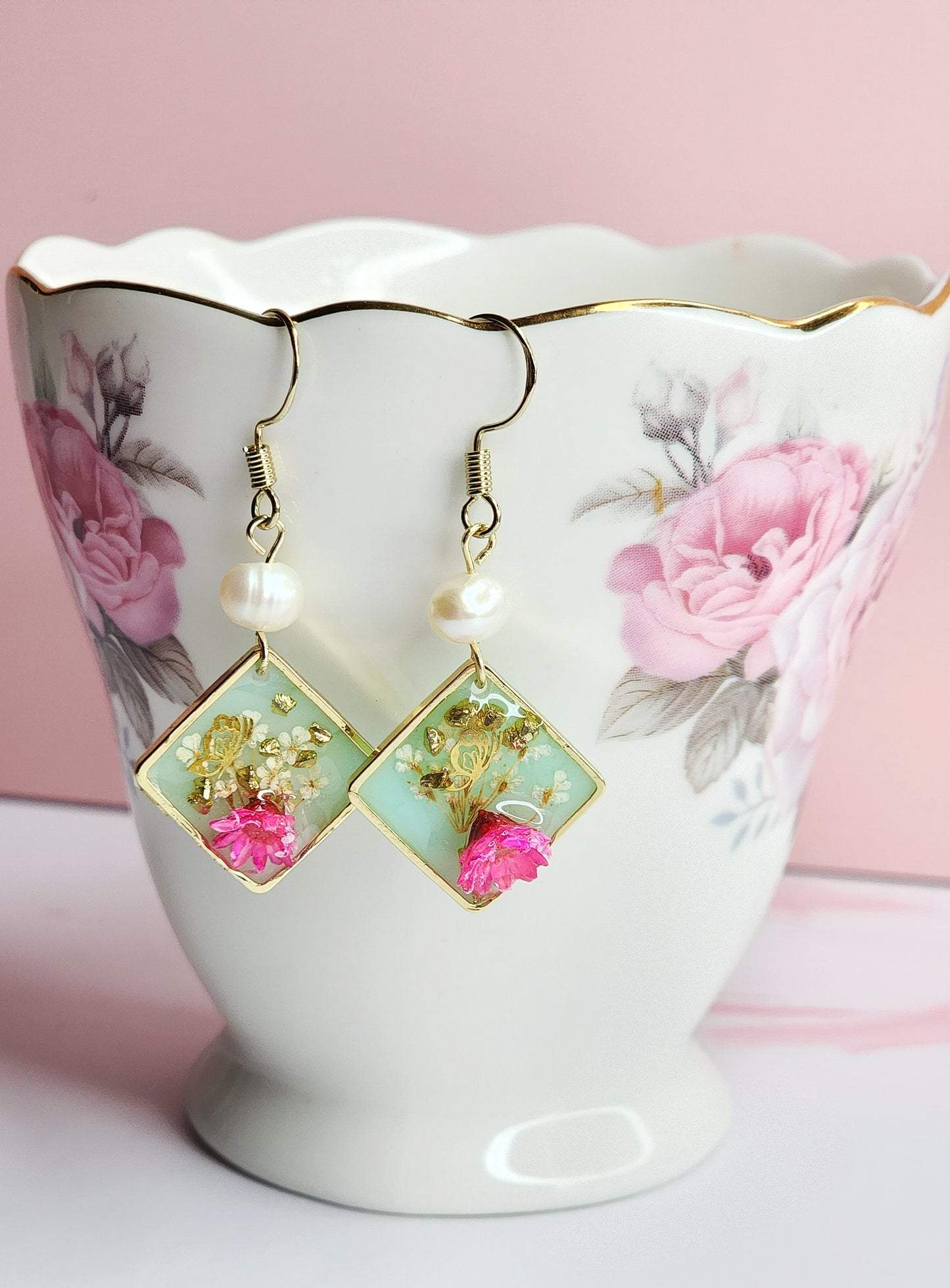 Butterfly Garden Pearl Earrings