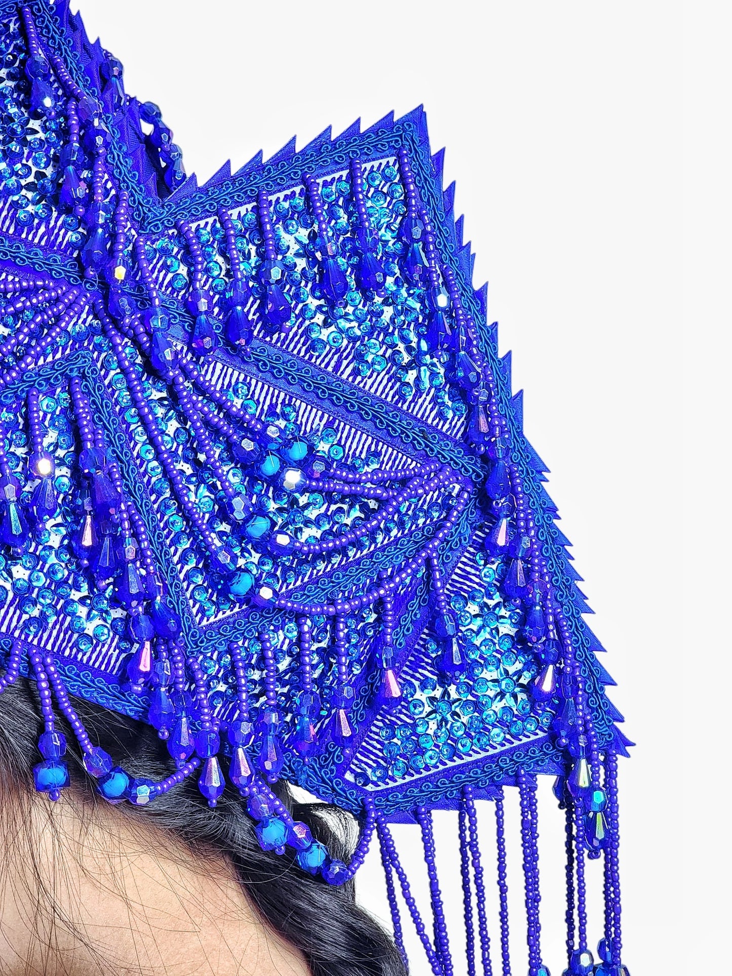 Hmong Traditional Princess/Queen Hat | Blue