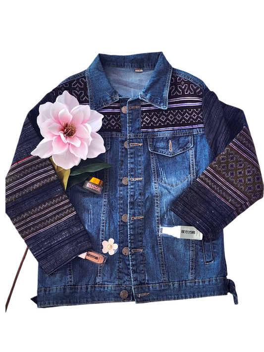 Hmong Edge Jacket – Modern Denim Meets Timeless Tradition