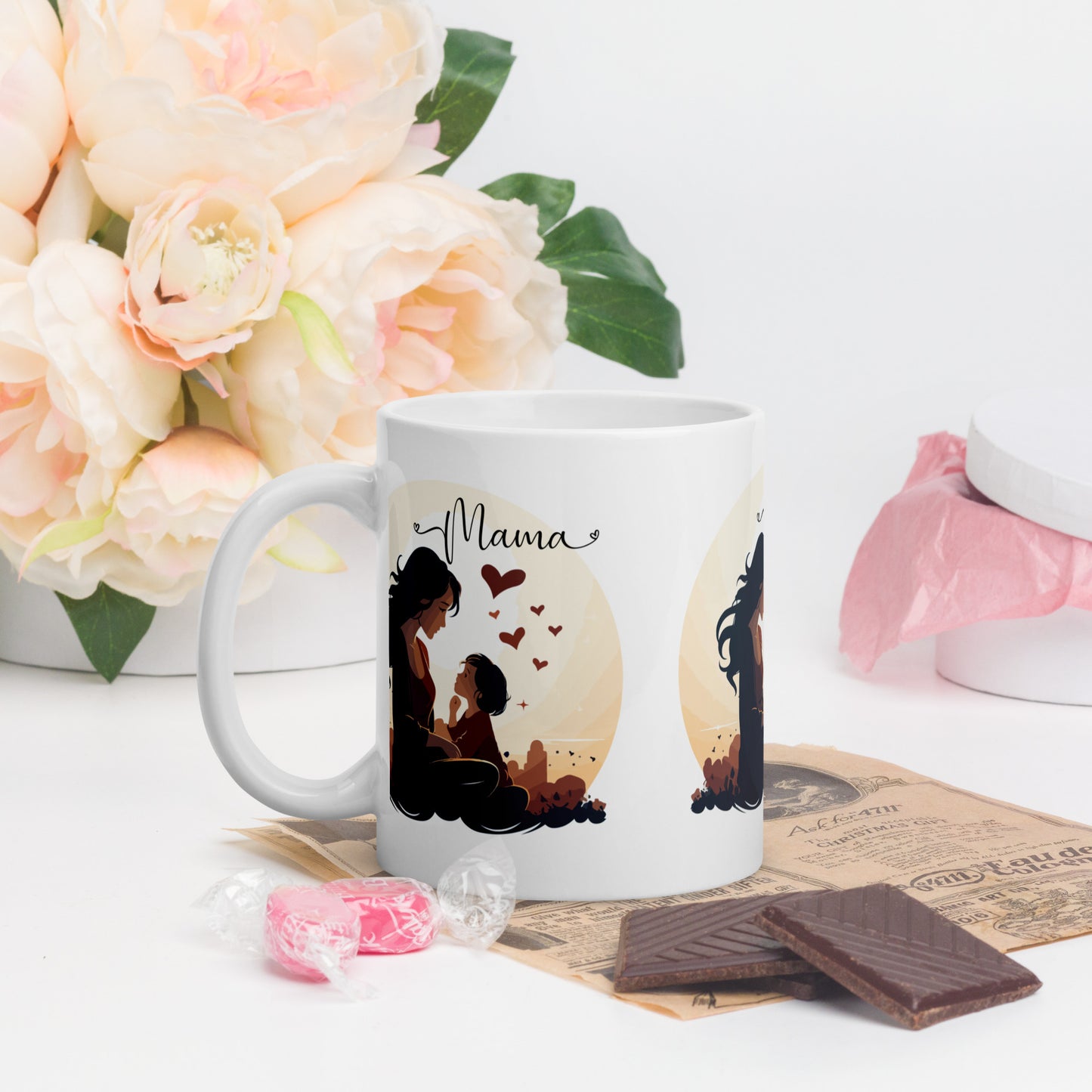 Mama White Glossy Mug