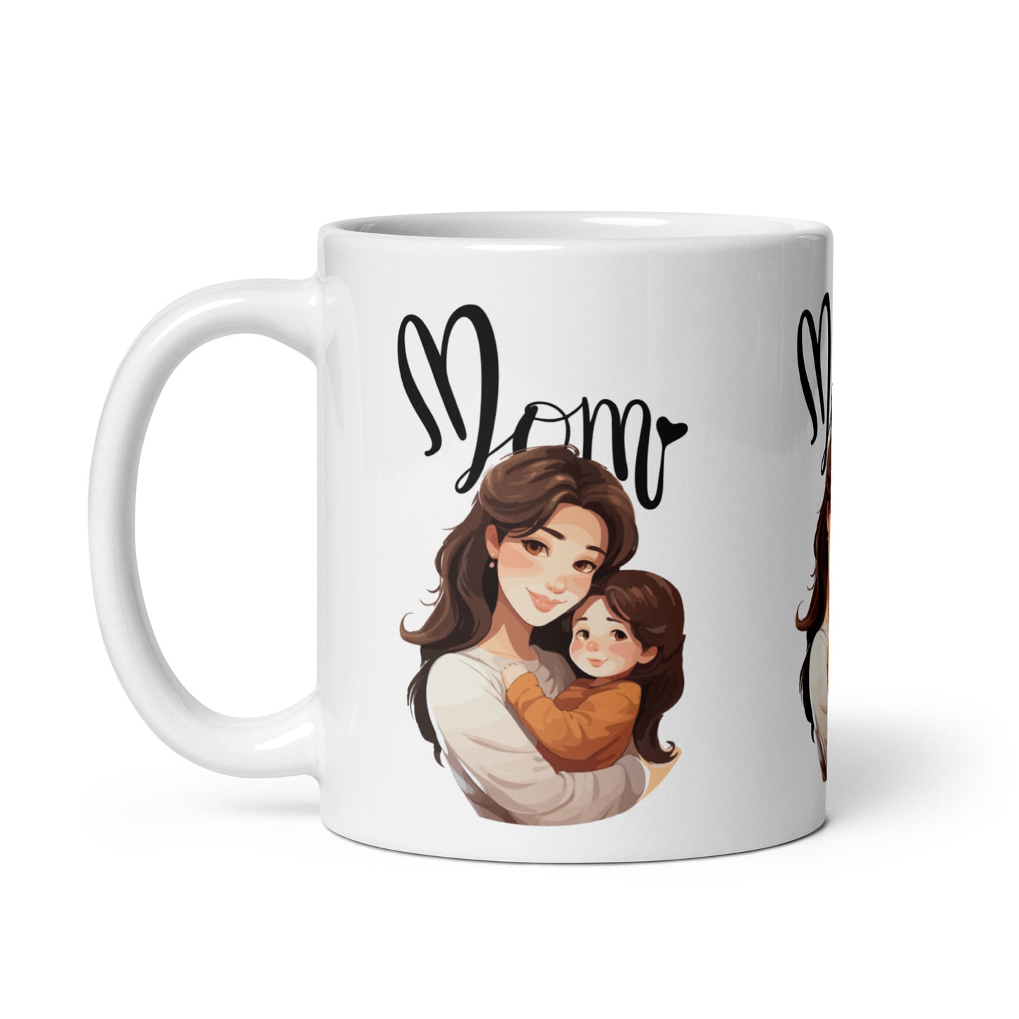 Mom Hug White Glossy Mug