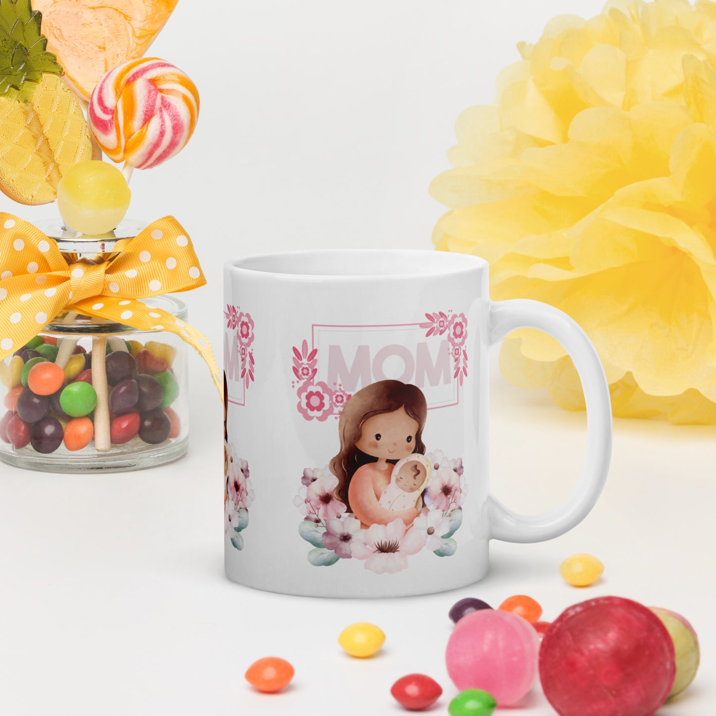 Mom Hold Baby White Mug