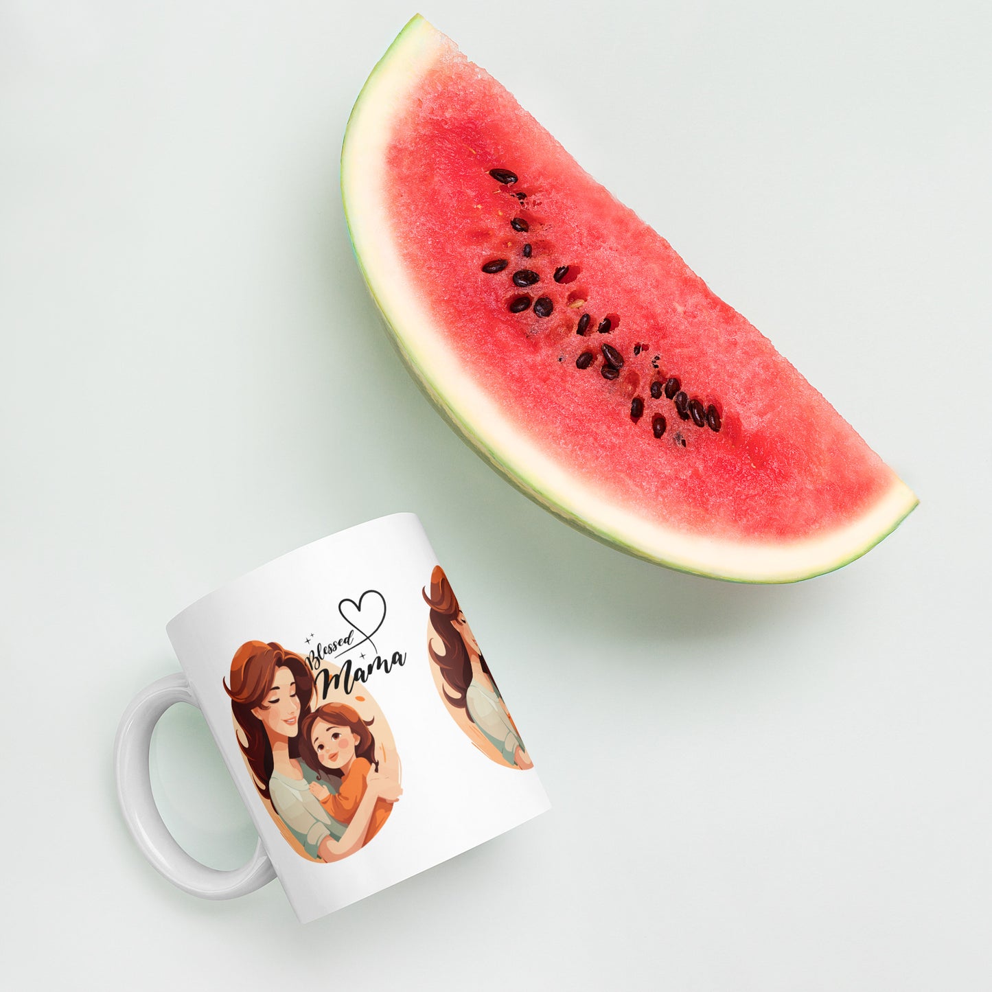 Blessed Mama White Ceramic Mug