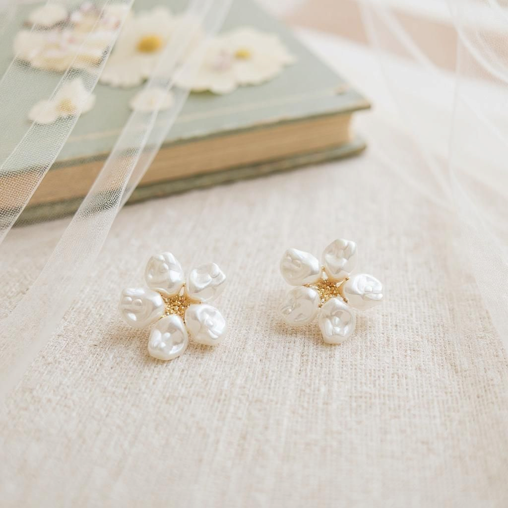 Pearl Fleur Éclat Stud Earrings