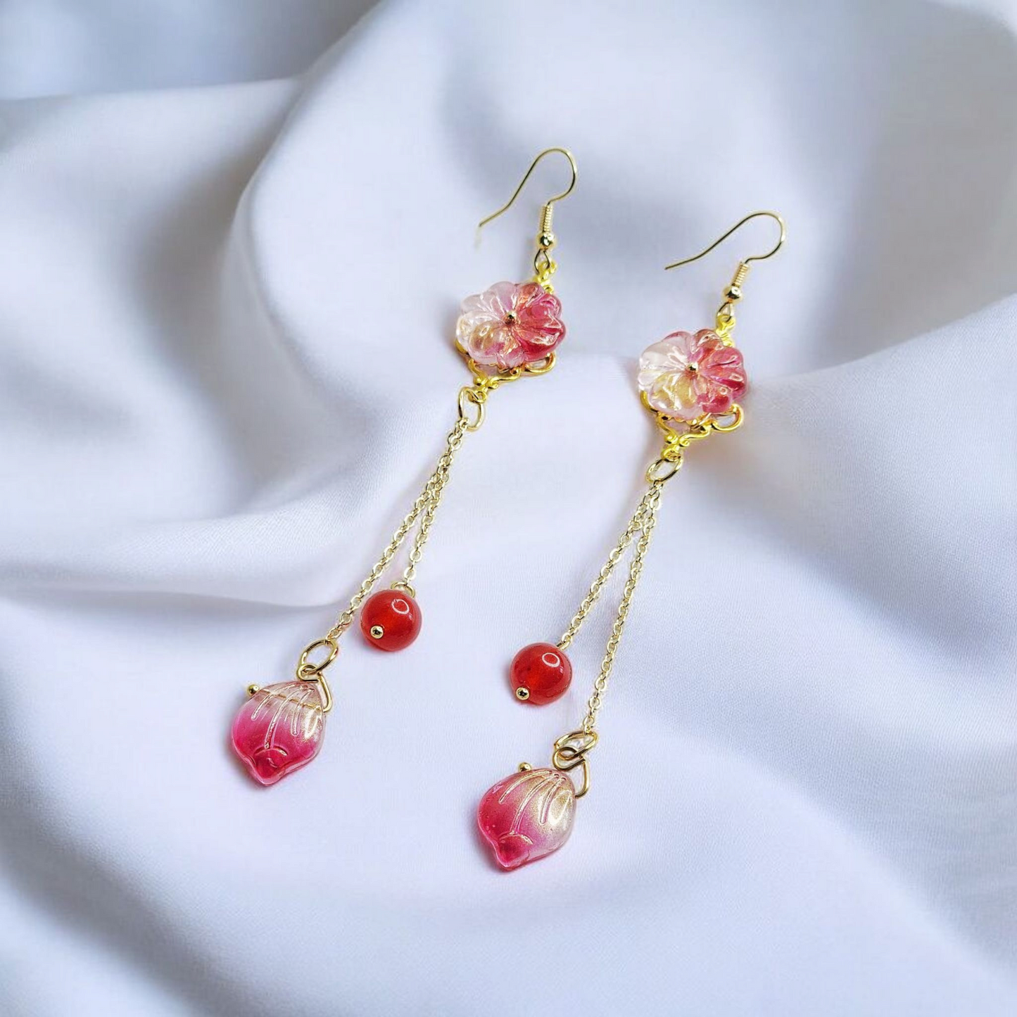 Oriental Grace Drop Beaded Earrings