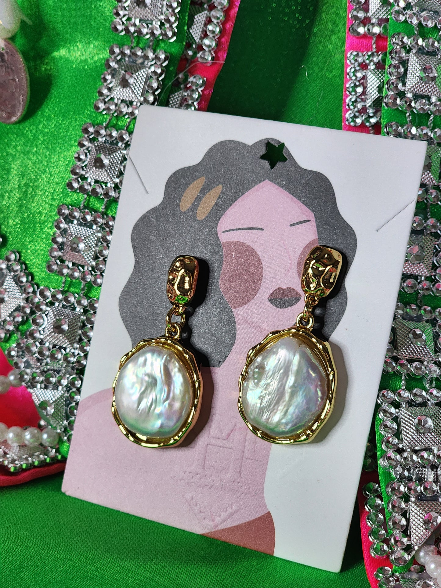 Elysian Drop Natural Pearl Baroque Dangle Earrings