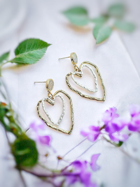 Dual Heart Symphony Earrings