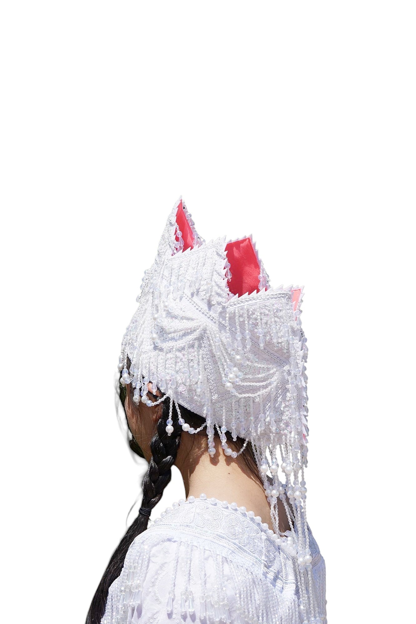 New Arrival Hmong Traditional Princess/Queen Hat in White