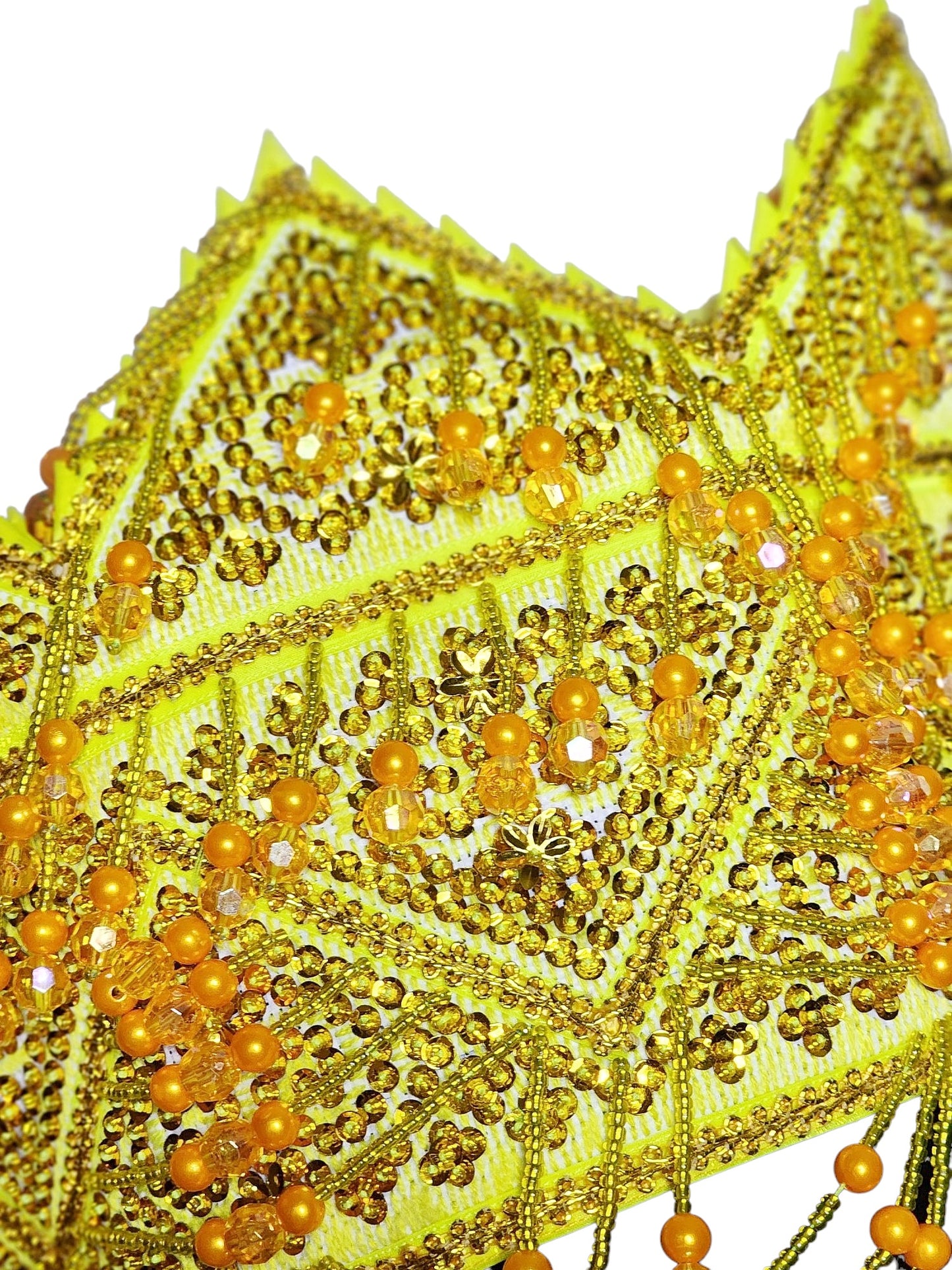 Hmong Traditional Princess/Queen Hat |Yellow-Gold