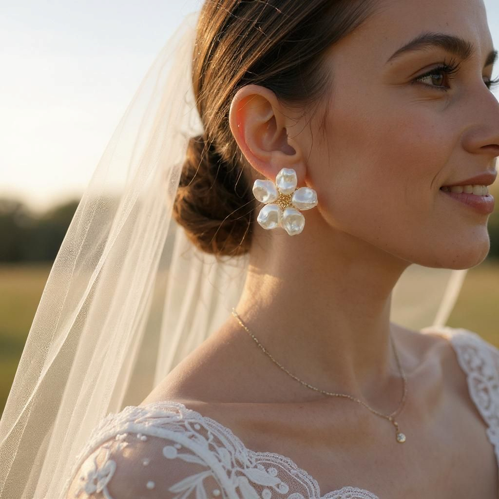 Pearl Fleur Éclat Stud Earrings