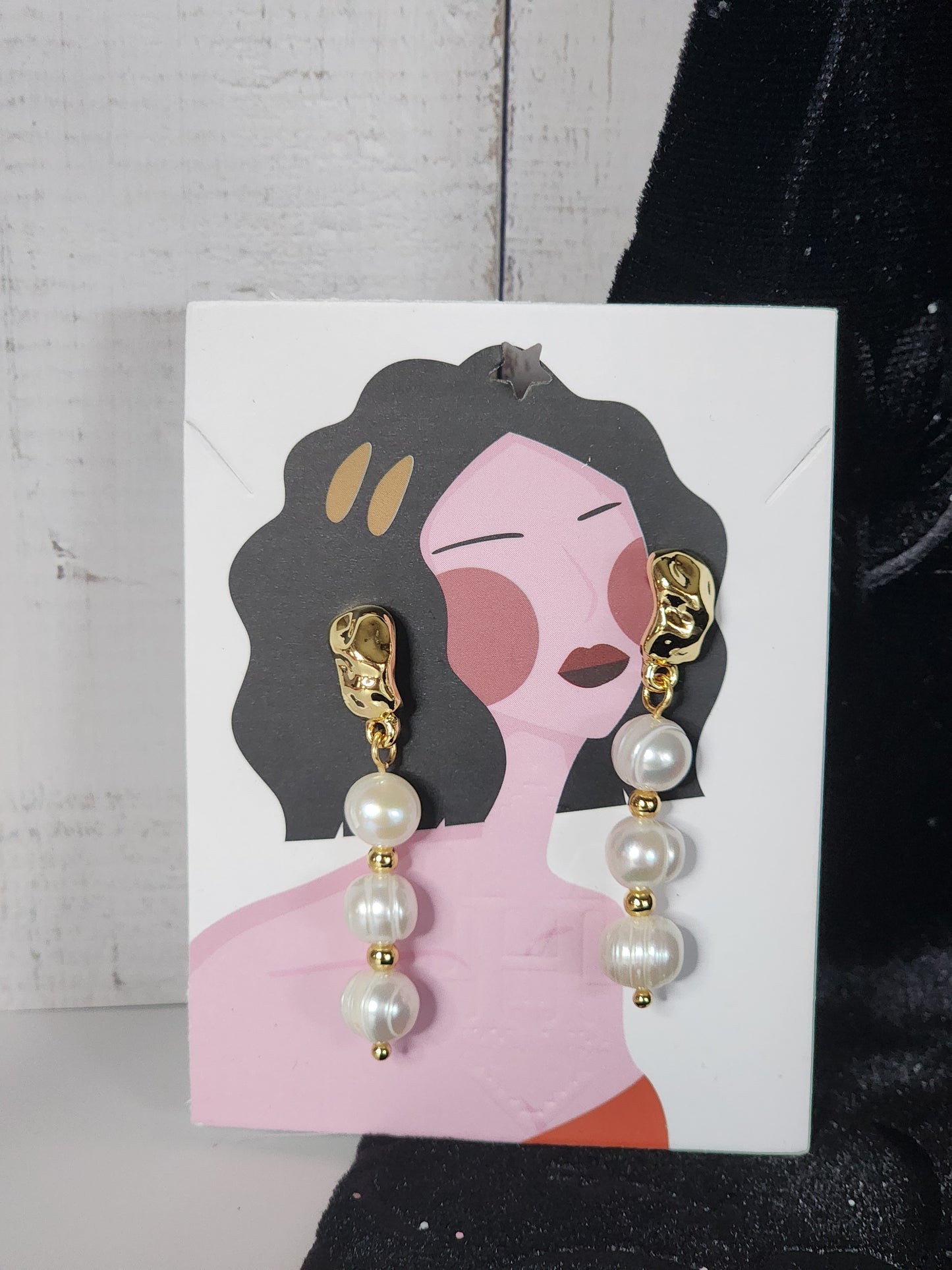 Starlit Drop Natural Pearl Dangel Earrings