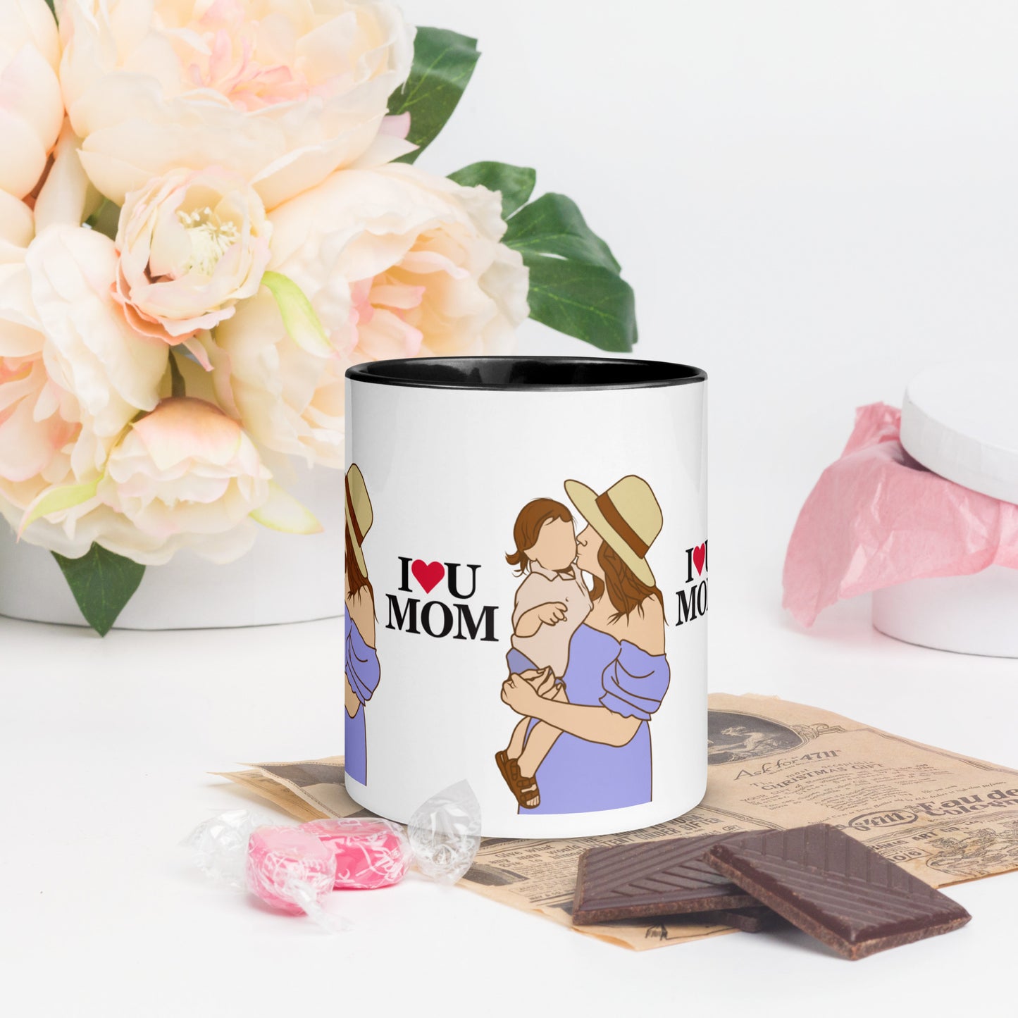 Cherished Moments: Colorful 'I Love U Mom' Mug