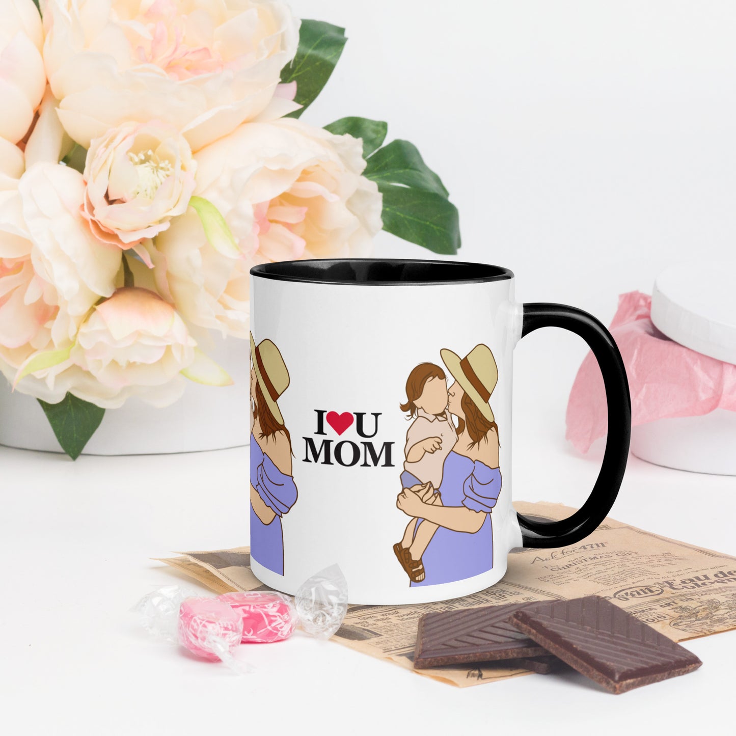 Cherished Moments: Colorful 'I Love U Mom' Mug