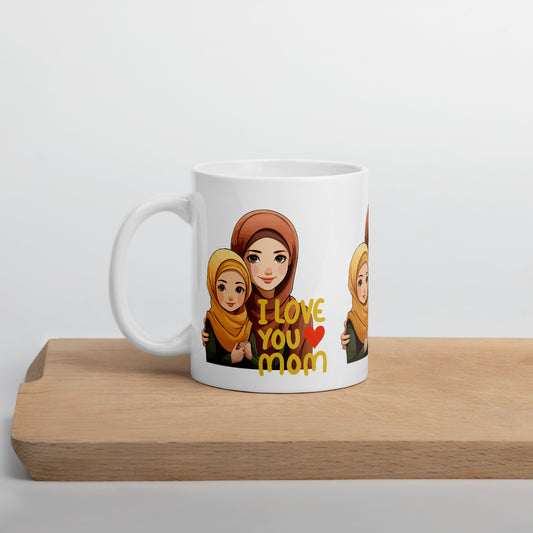 Embrace Every Morning: 'I Love You Mom' Ceramic Mug