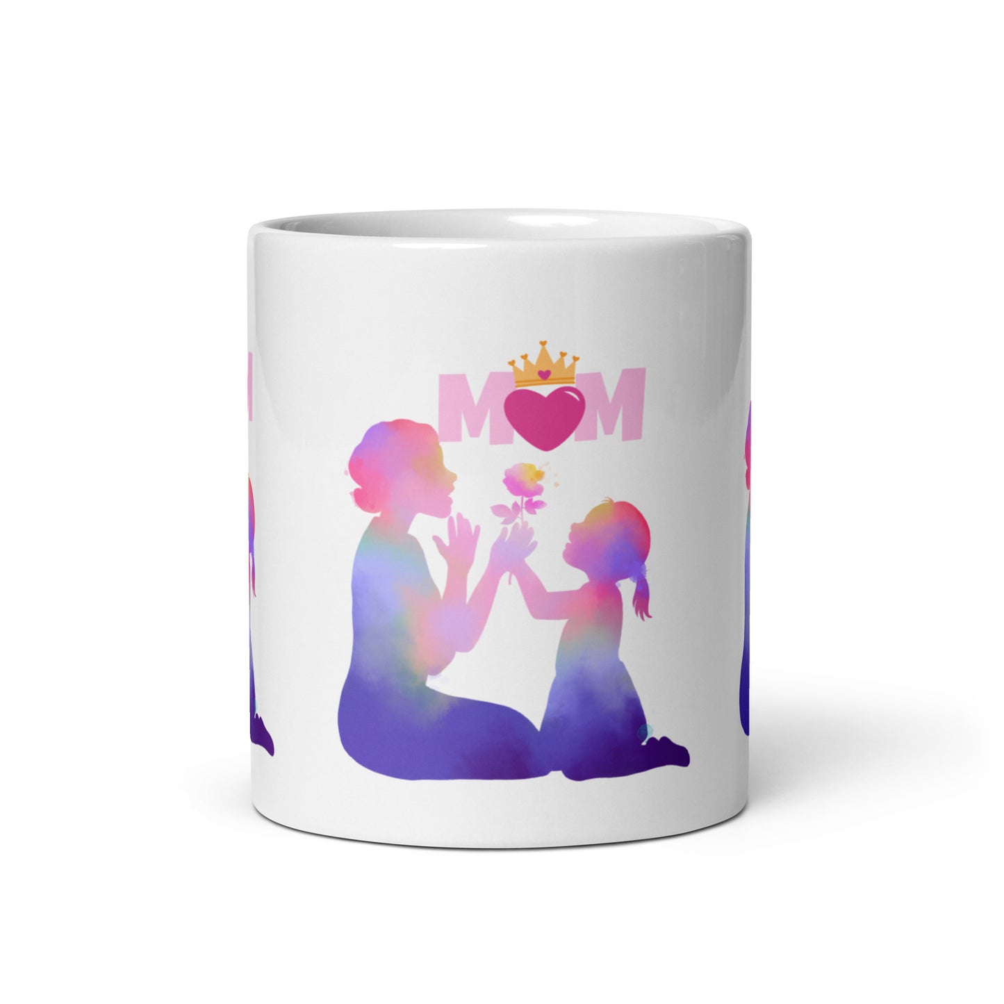 Mom Heart White Glossy Mug