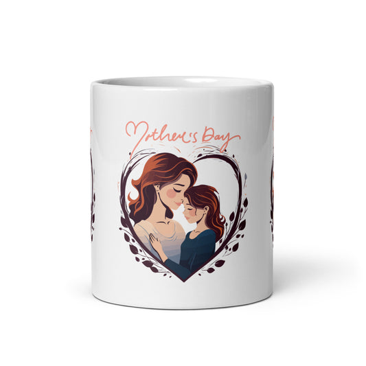 Mother's Day Heart White Glossy Mug