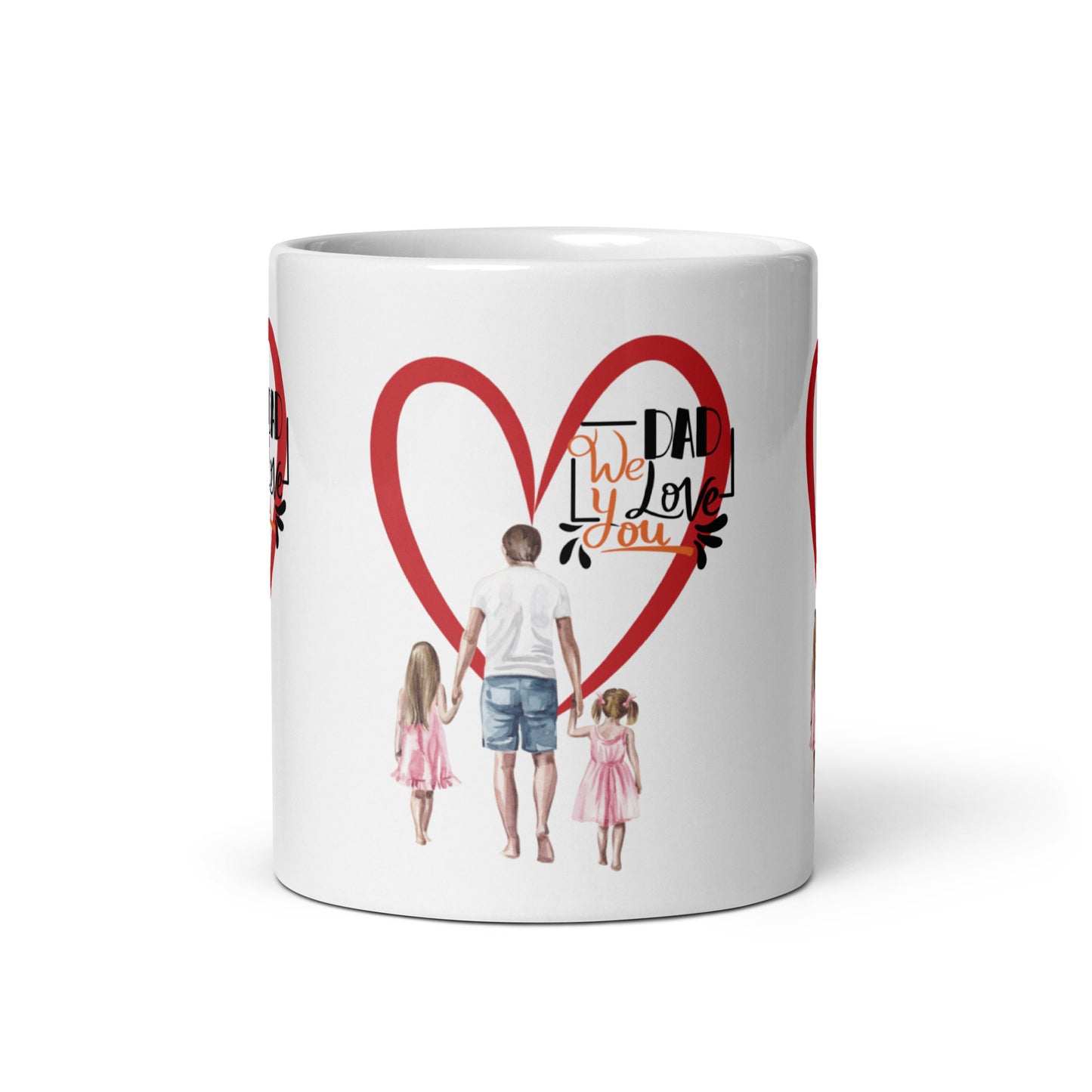 DAD We Love You Mug: Elegant White Edition