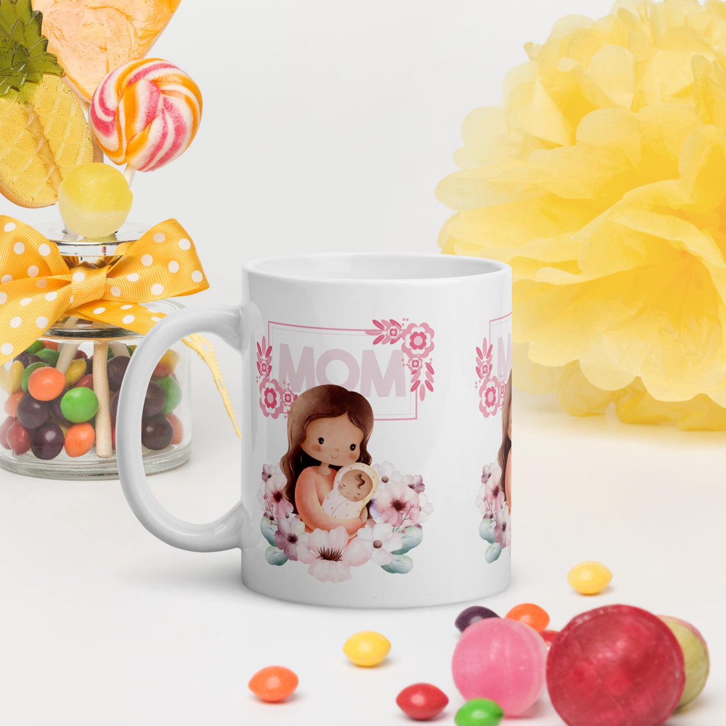 Mom Hold Baby White Mug