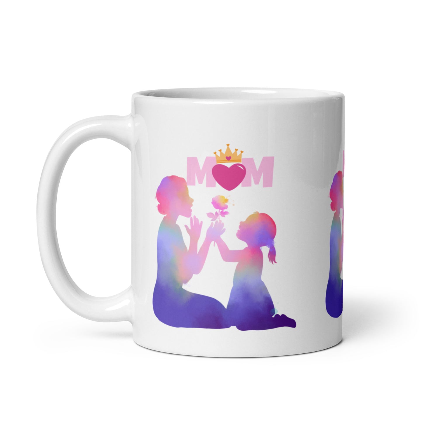 Mom Heart White Glossy Mug