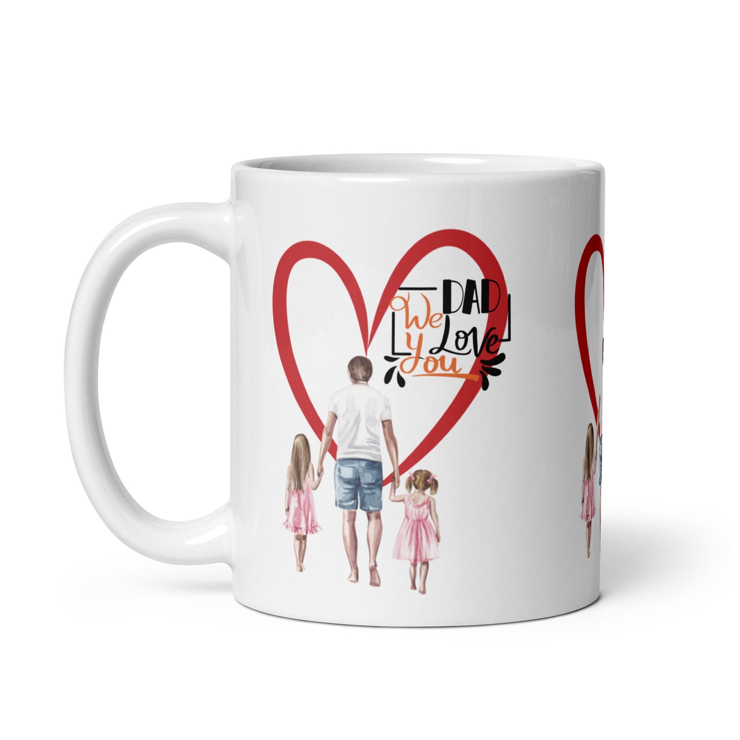 DAD We Love You Mug: Elegant White Edition