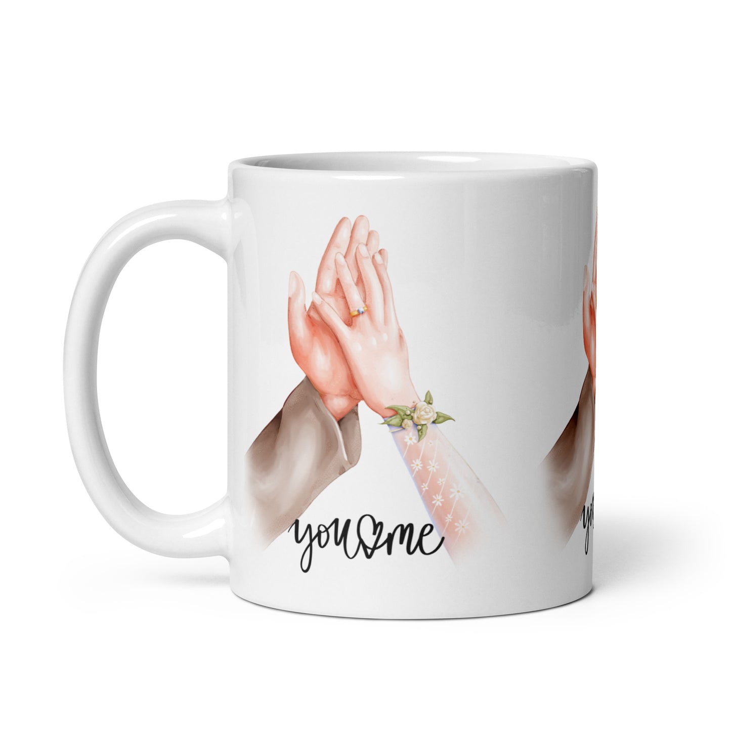 Together Forever: Hands-In-Hand Wedding Mug