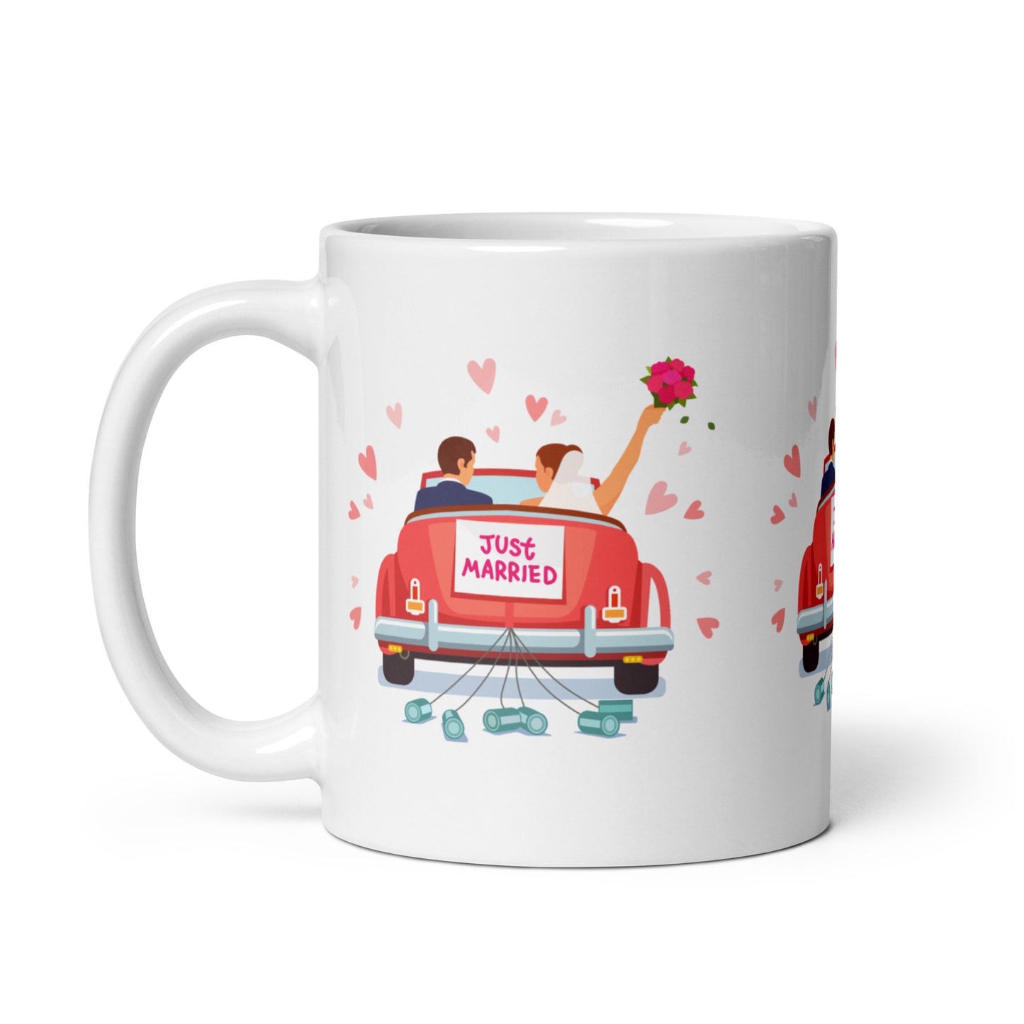 Happily Ever After: Just Married Car Ride Wedding Mug