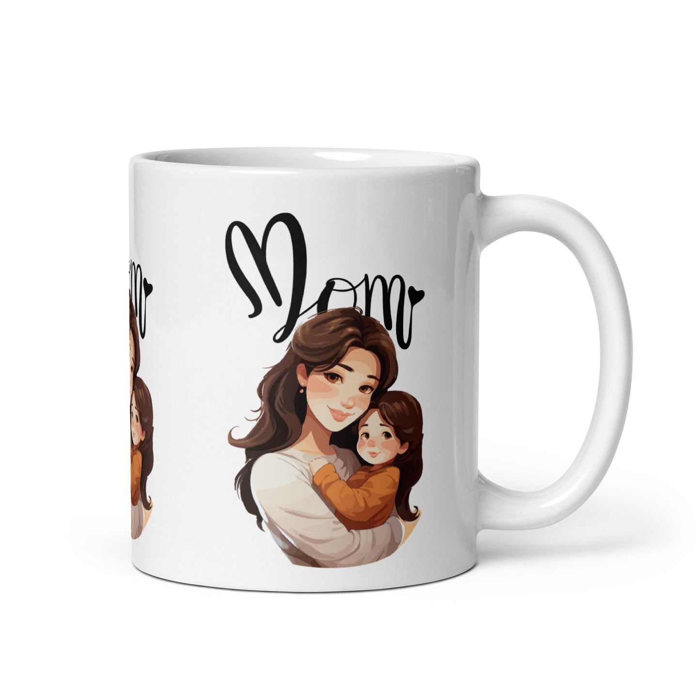 Mom Hug White Glossy Mug