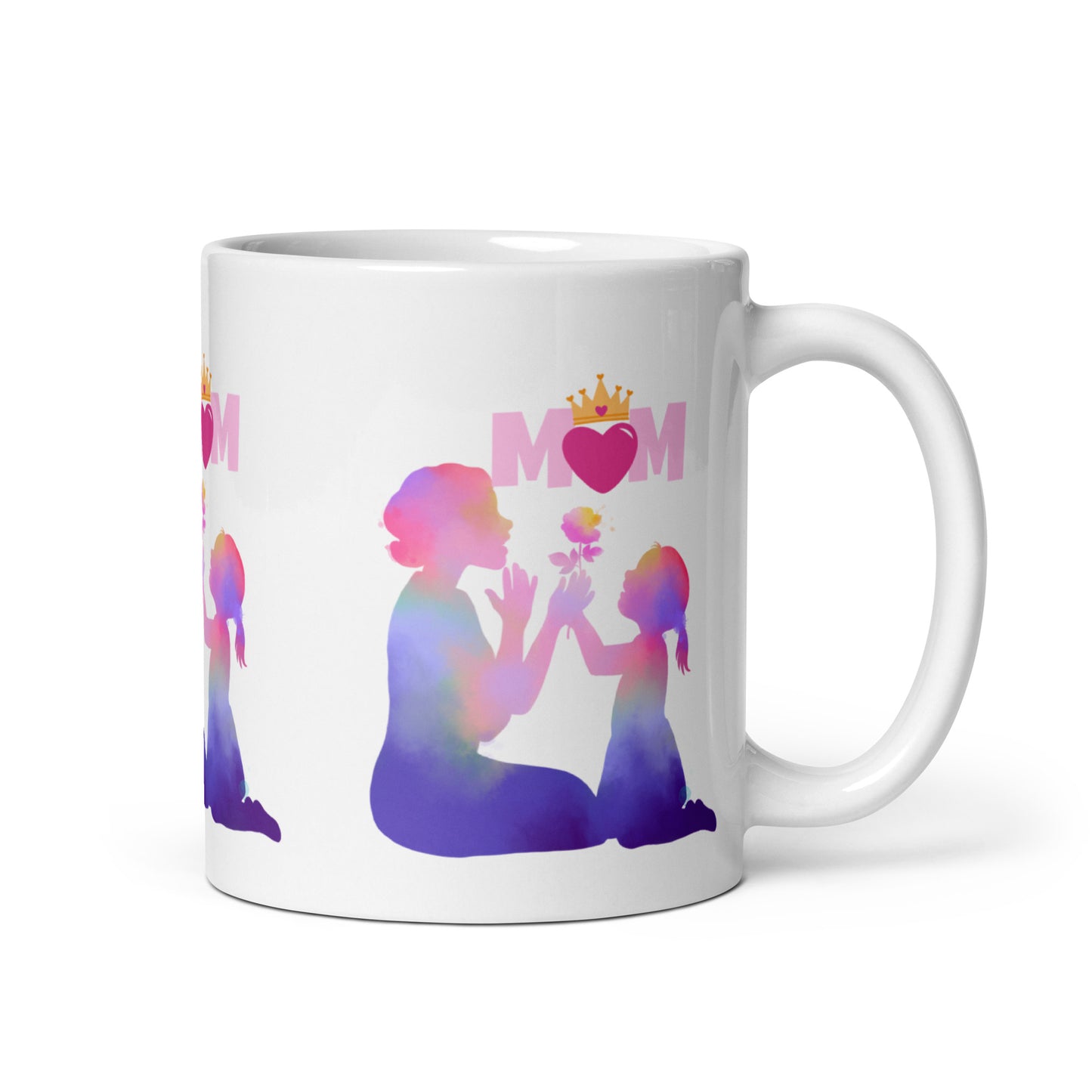 Mom Heart White Glossy Mug