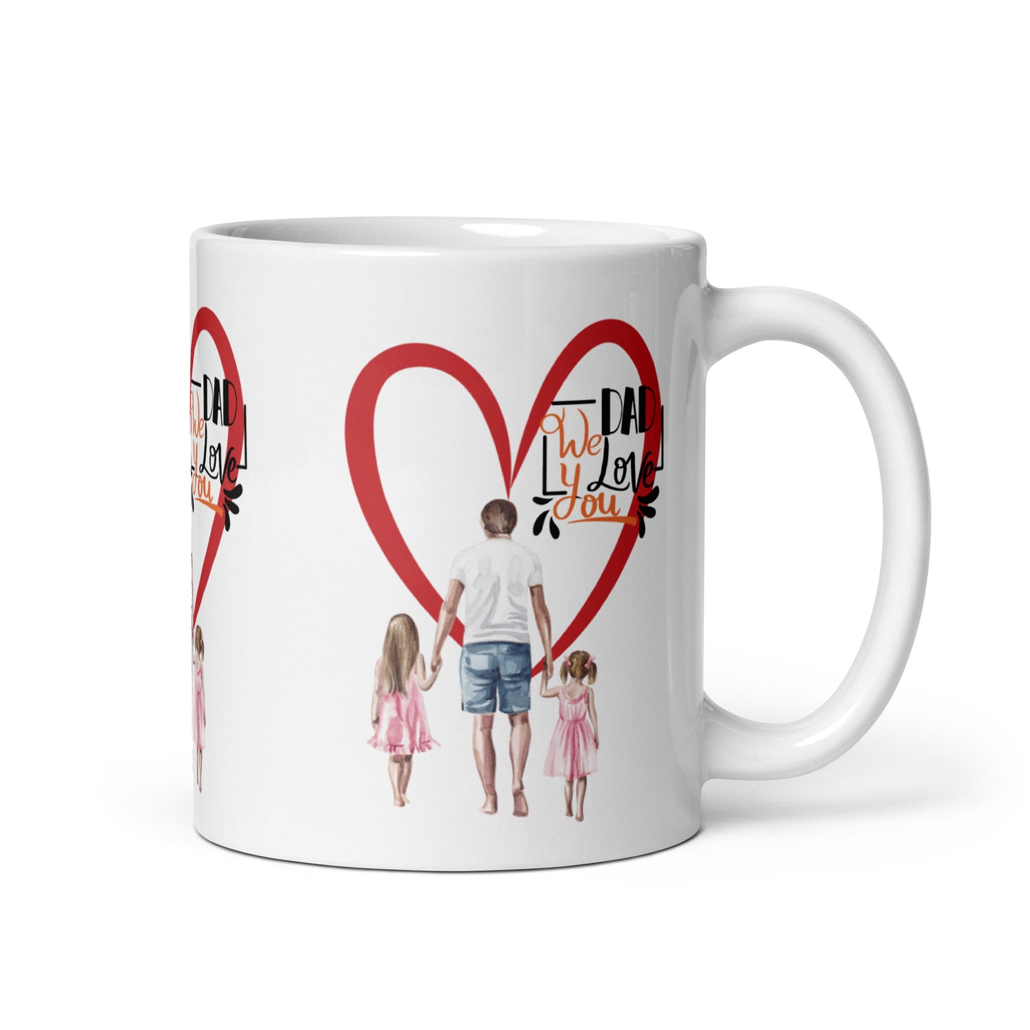 DAD We Love You Mug: Elegant White Edition