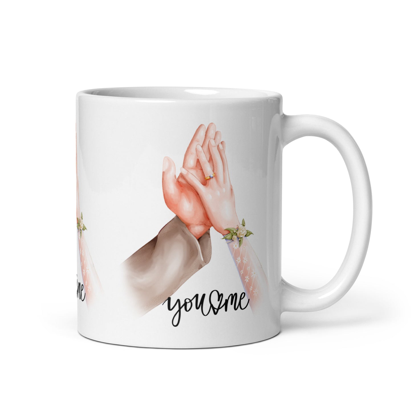 Together Forever: Hands-In-Hand Wedding Mug