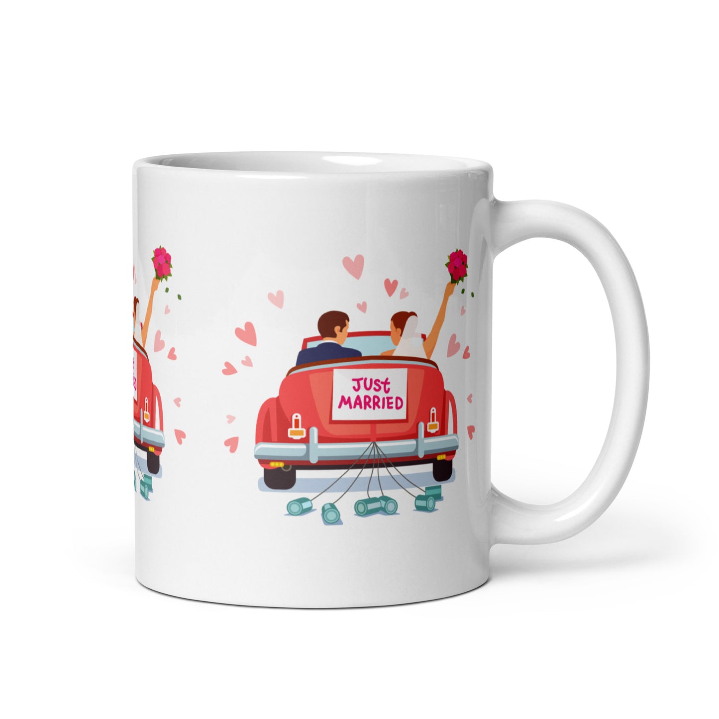 Happily Ever After: Just Married Car Ride Wedding Mug