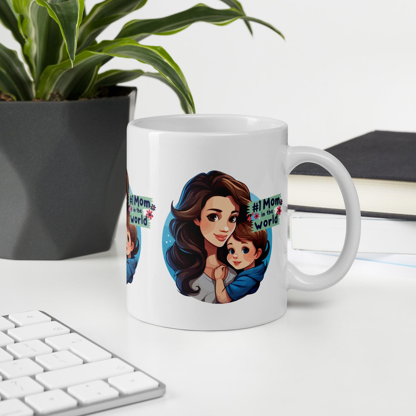 Top Mom Glossy Mug – #1 in the World