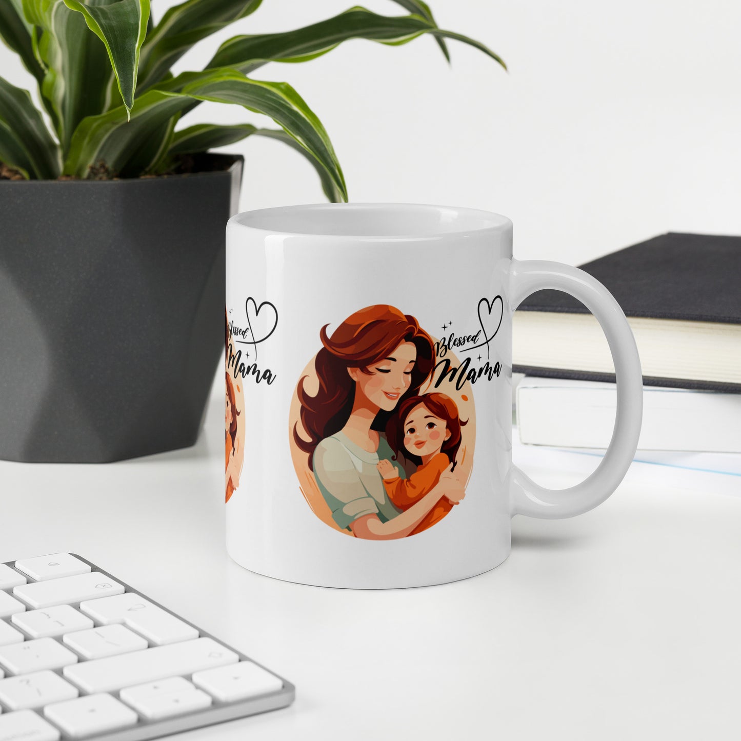 Blessed Mama White Ceramic Mug